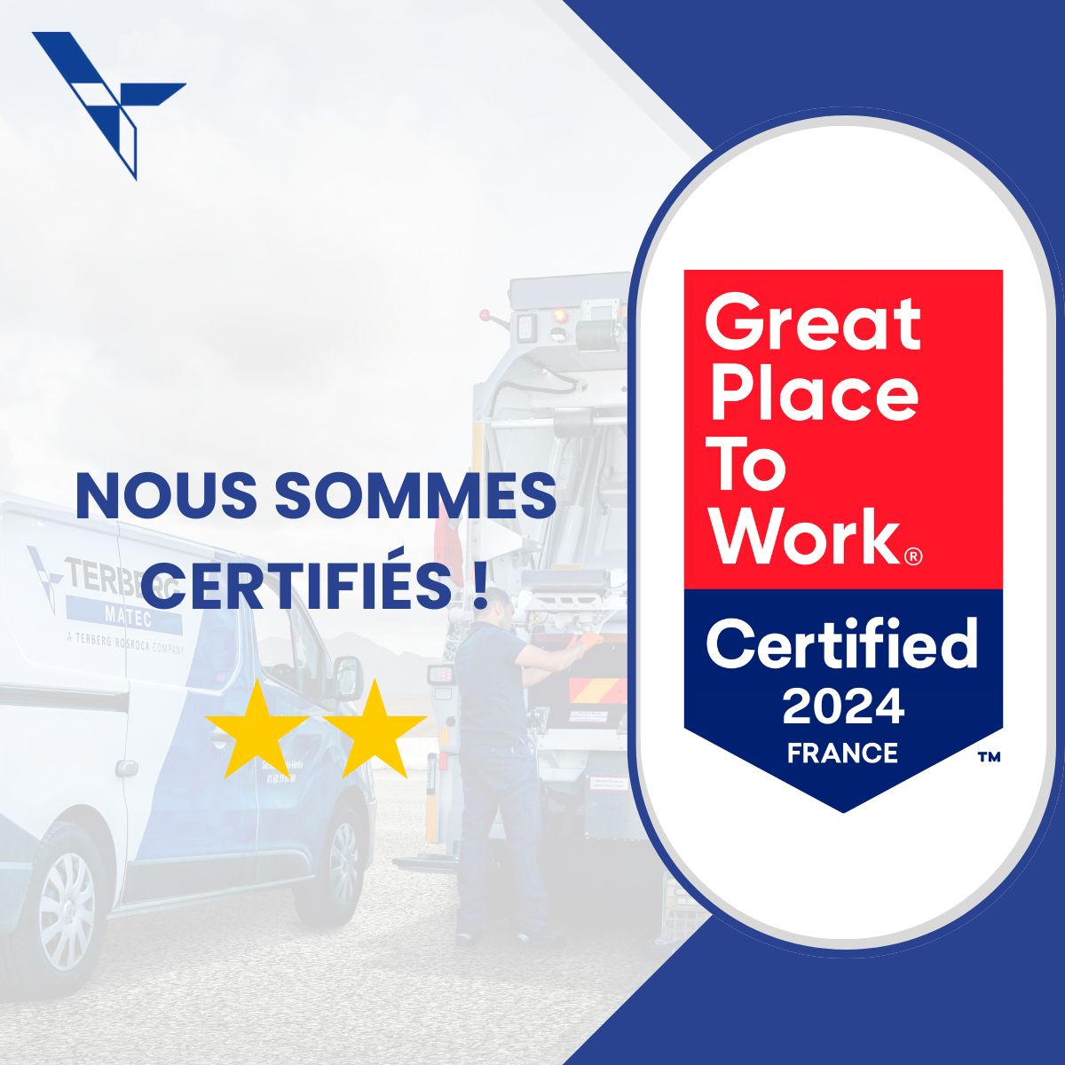 Terberg Matec France certifiée Great Place To Work 2024